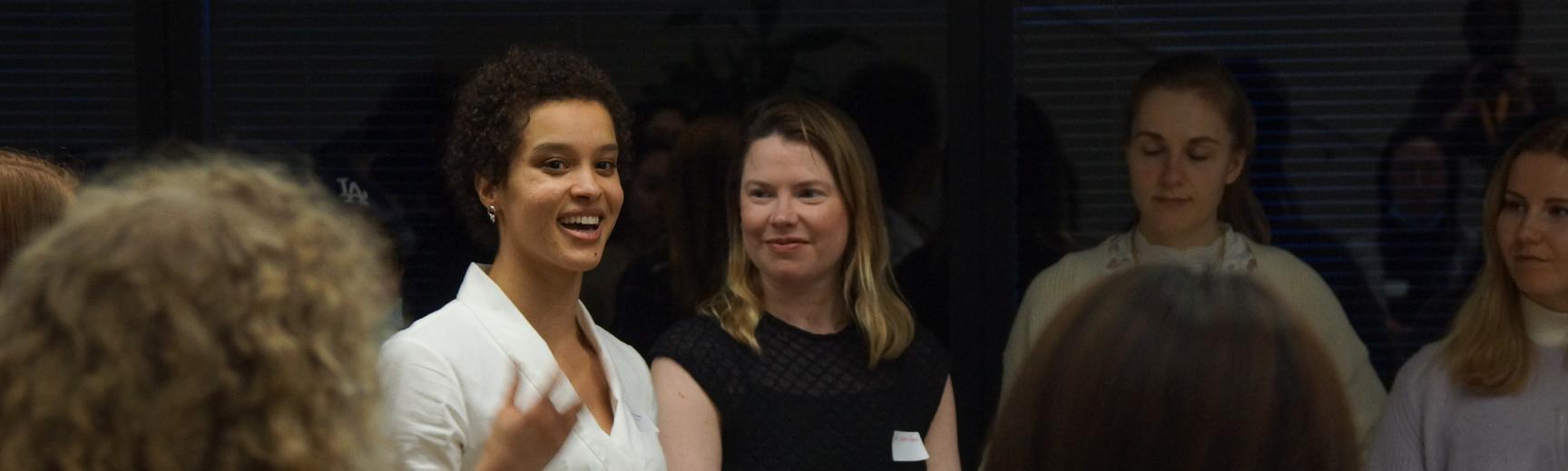 Female economists at a drinks reception