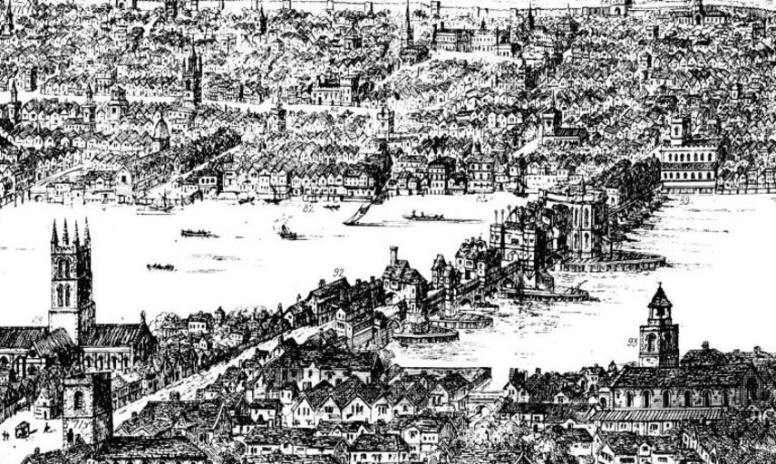 panorama of london in 1543 wyngaerde section